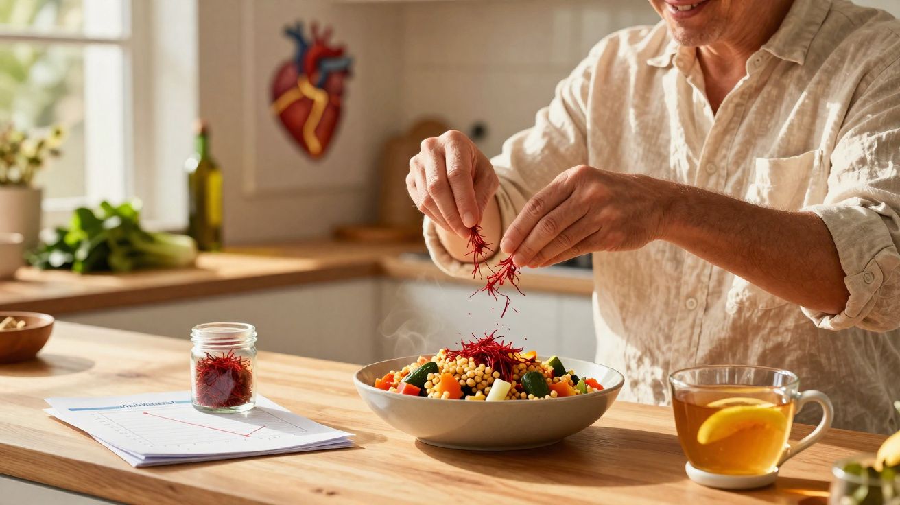 Pessoa a temperar salada com ingredientes frescos numa cozinha luminosa e moderna.